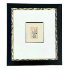 Vintage Boho Framed 1938 Old Maid Playing Card