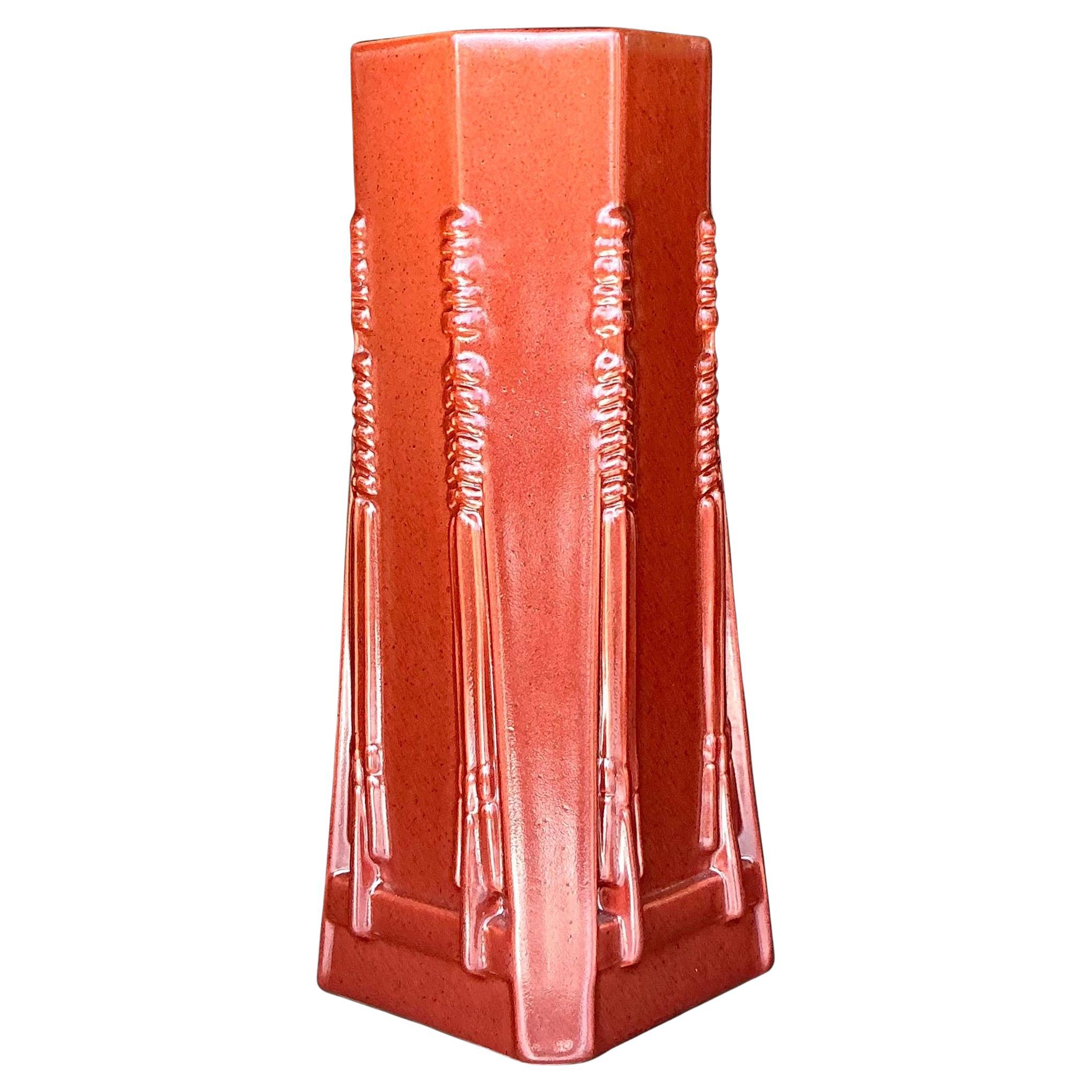 Jarrón de cerámica vintage boho Frank Lloyd Wright