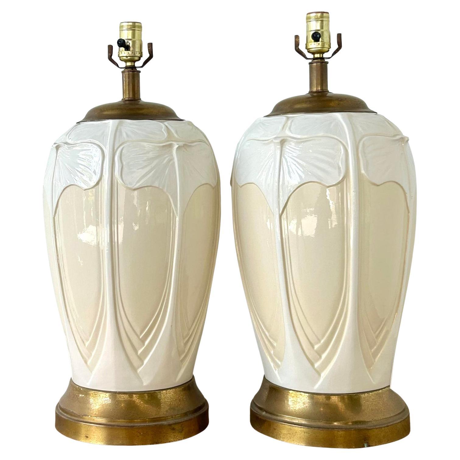 Lampade vintage in ceramica smaltata Boho Frederick Cooper - Una coppia in vendita