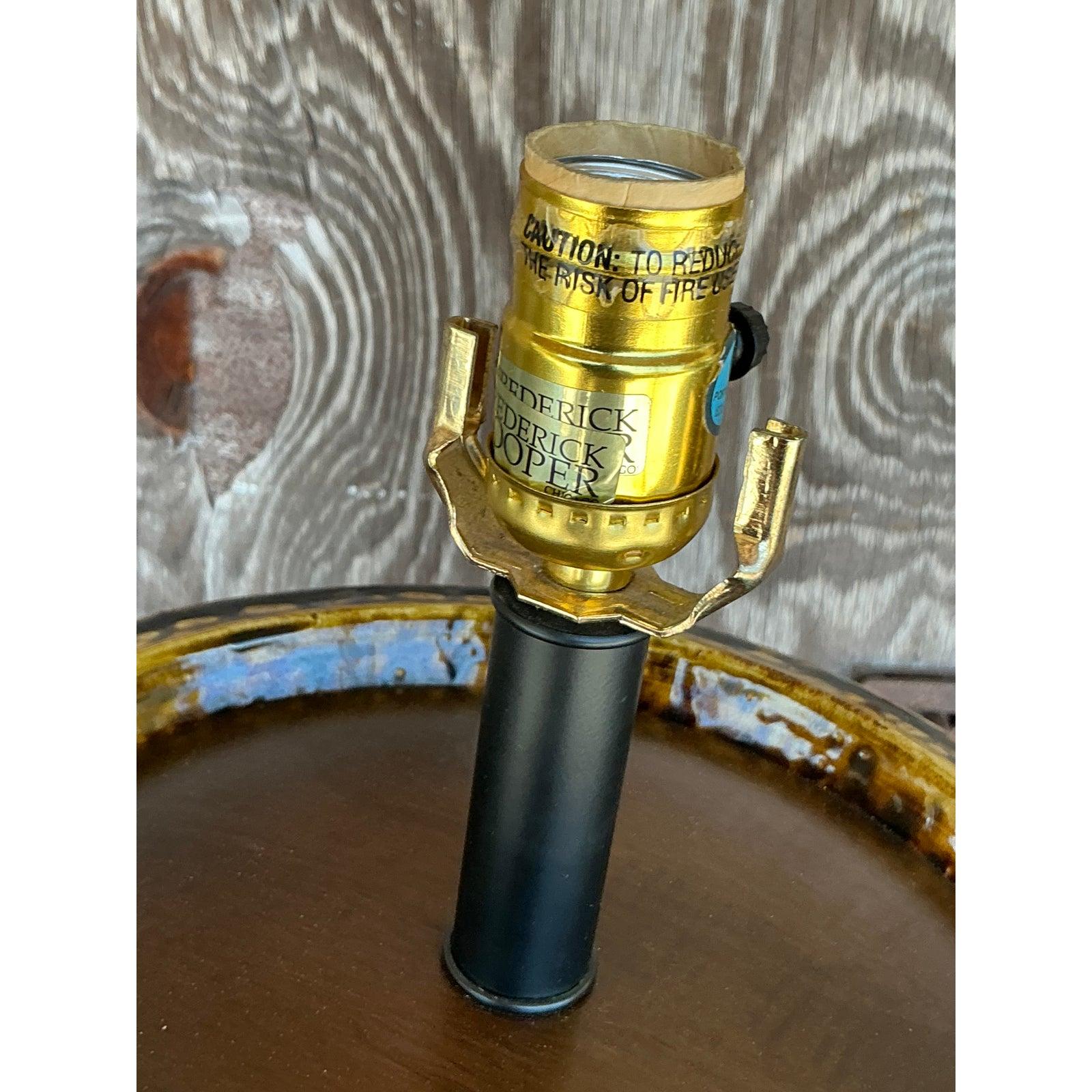 Américain Lampe vintage Boho Frederick Cooper en céramique émaillée en vente