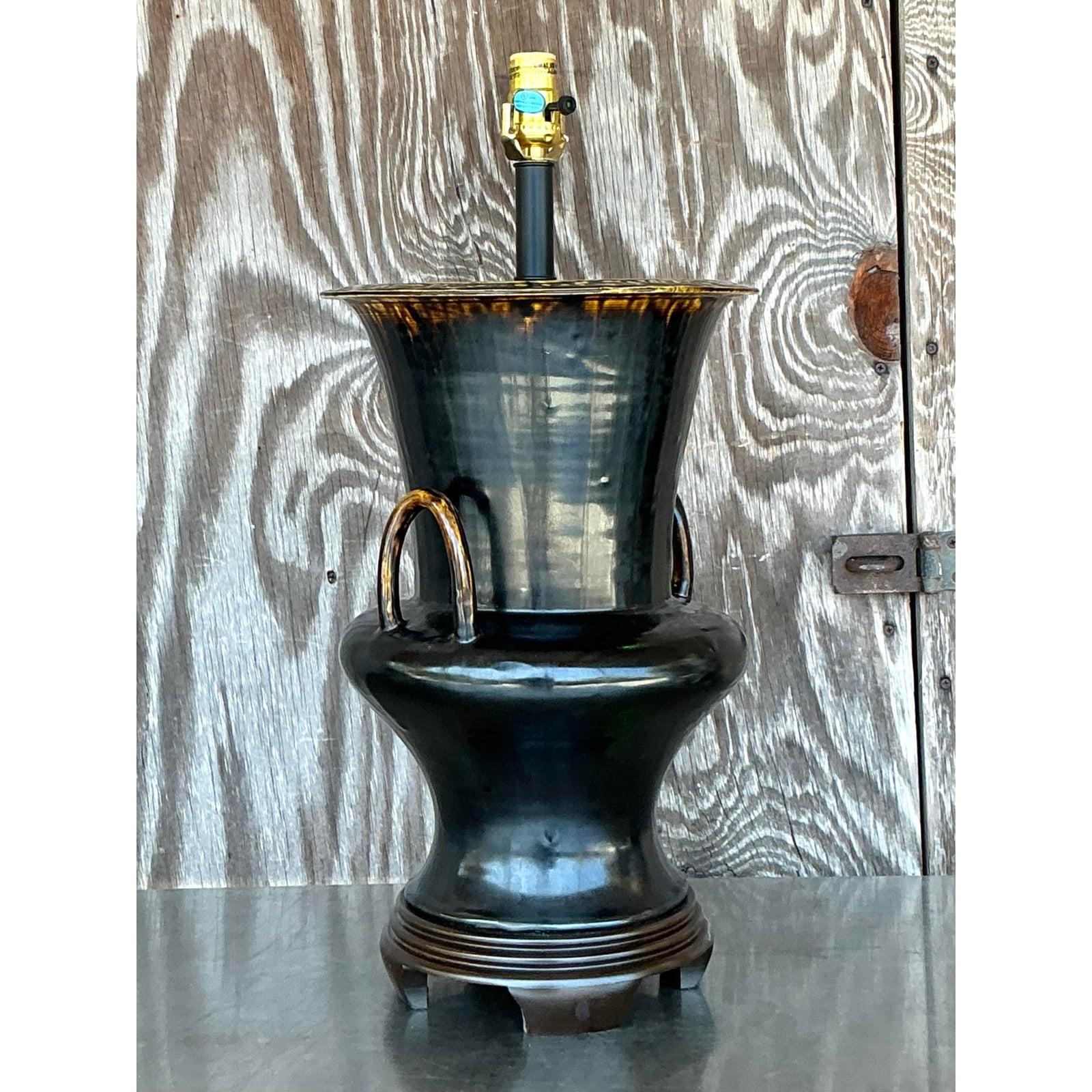 Lampe vintage Boho Frederick Cooper en céramique émaillée Bon état - En vente à west palm beach, FL
