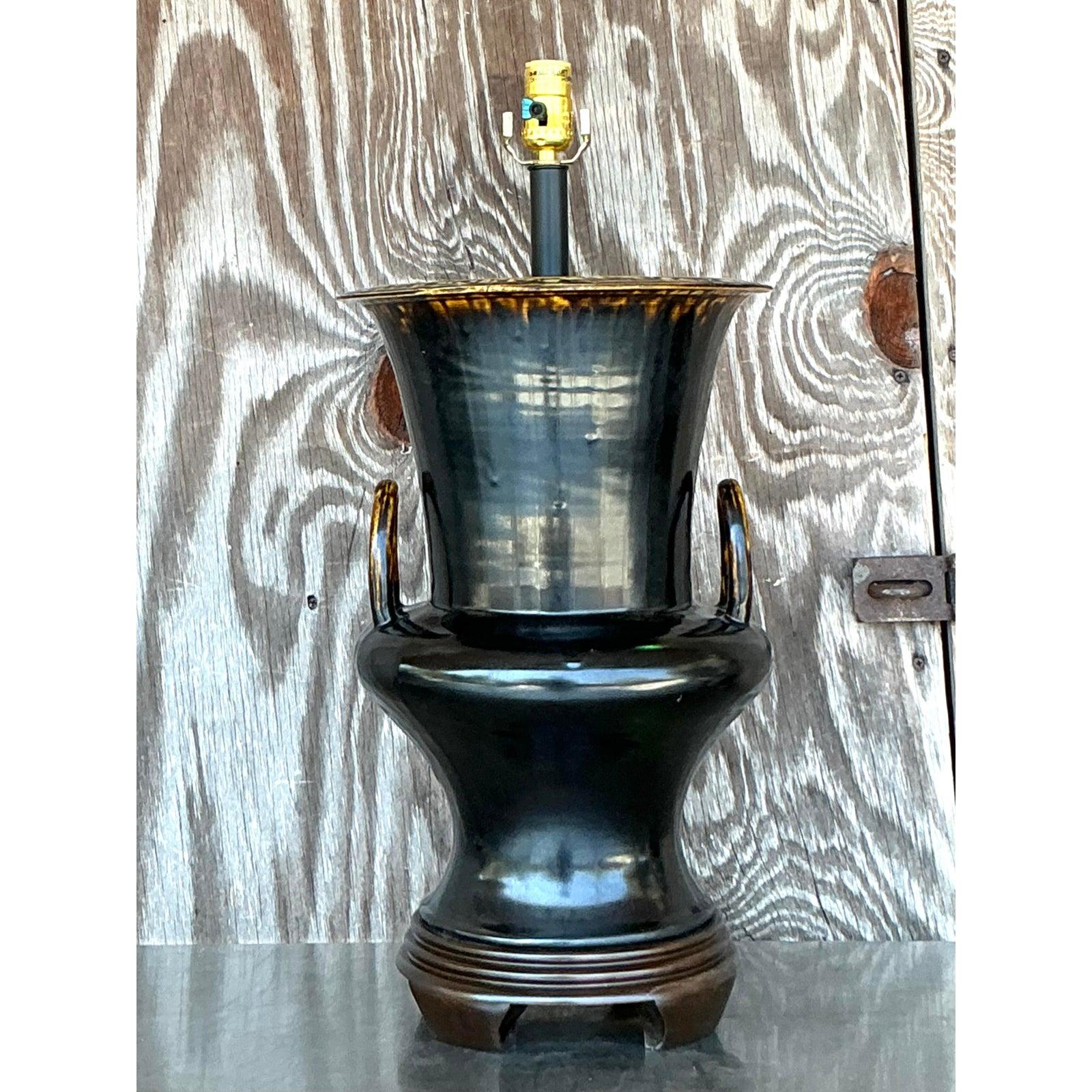 20ième siècle Lampe vintage Boho Frederick Cooper en céramique émaillée en vente