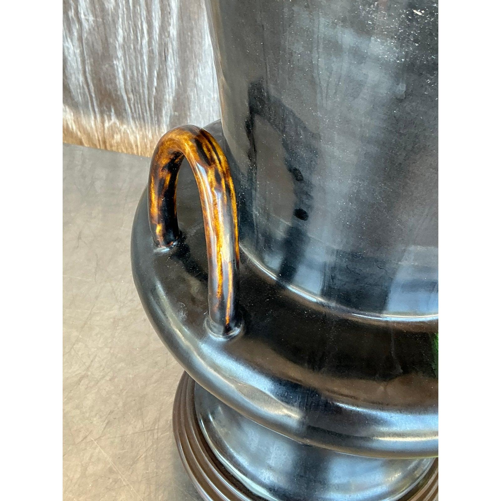Métal Lampe vintage Boho Frederick Cooper en céramique émaillée en vente