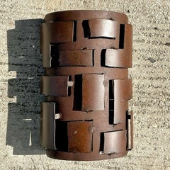 Vintage Boho French Brutalist Wall Sconce