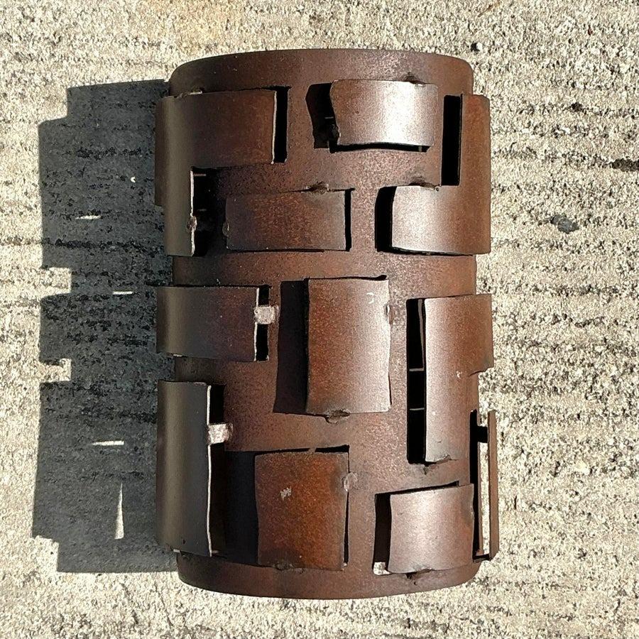 Vintage Boho French Brutalist Wall Sconce For Sale 1
