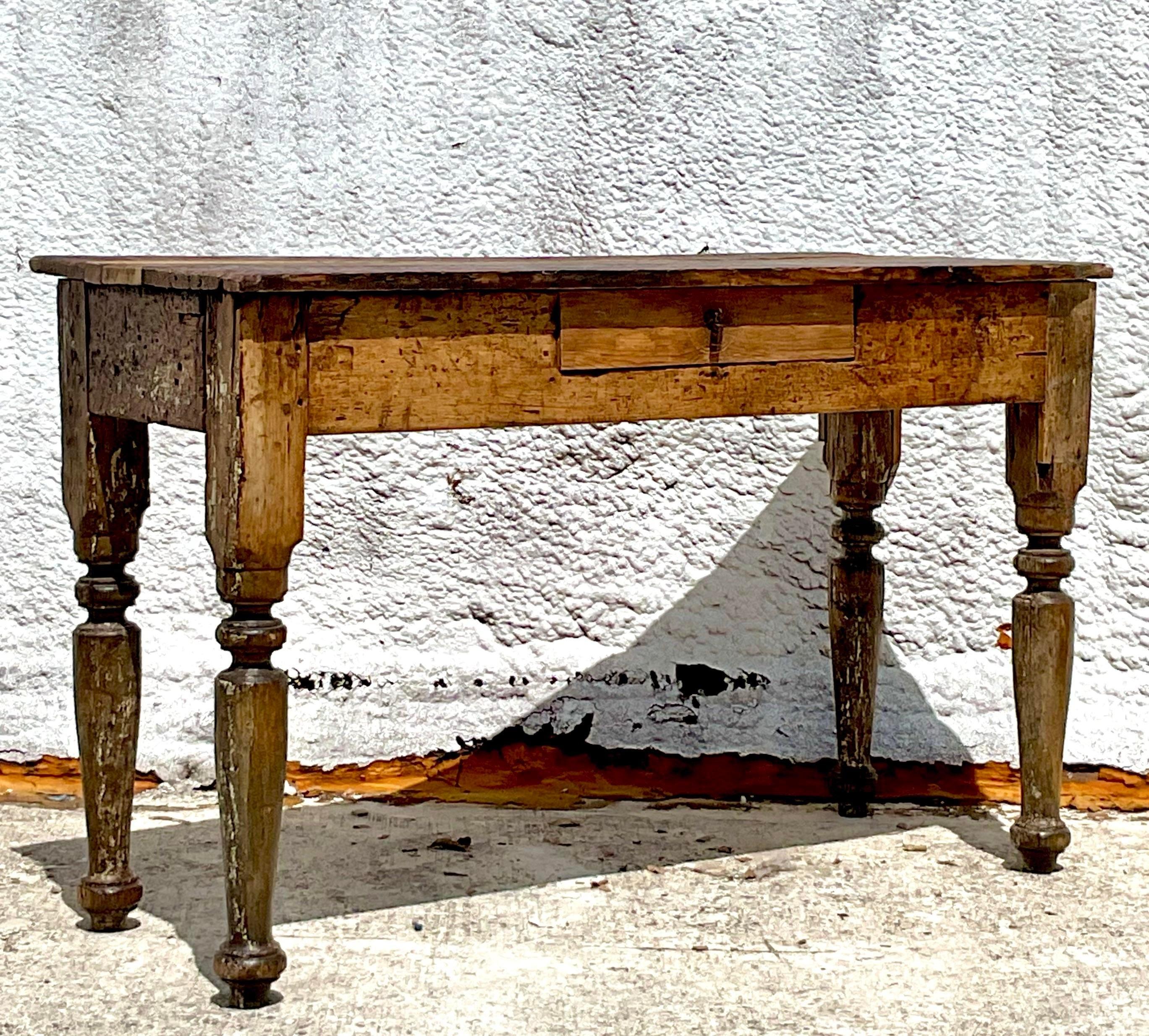 Vintage Boho French Farm House Konsolentisch (Französisch)