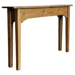 Vintage Boho French Knotty Pine Narrow Console