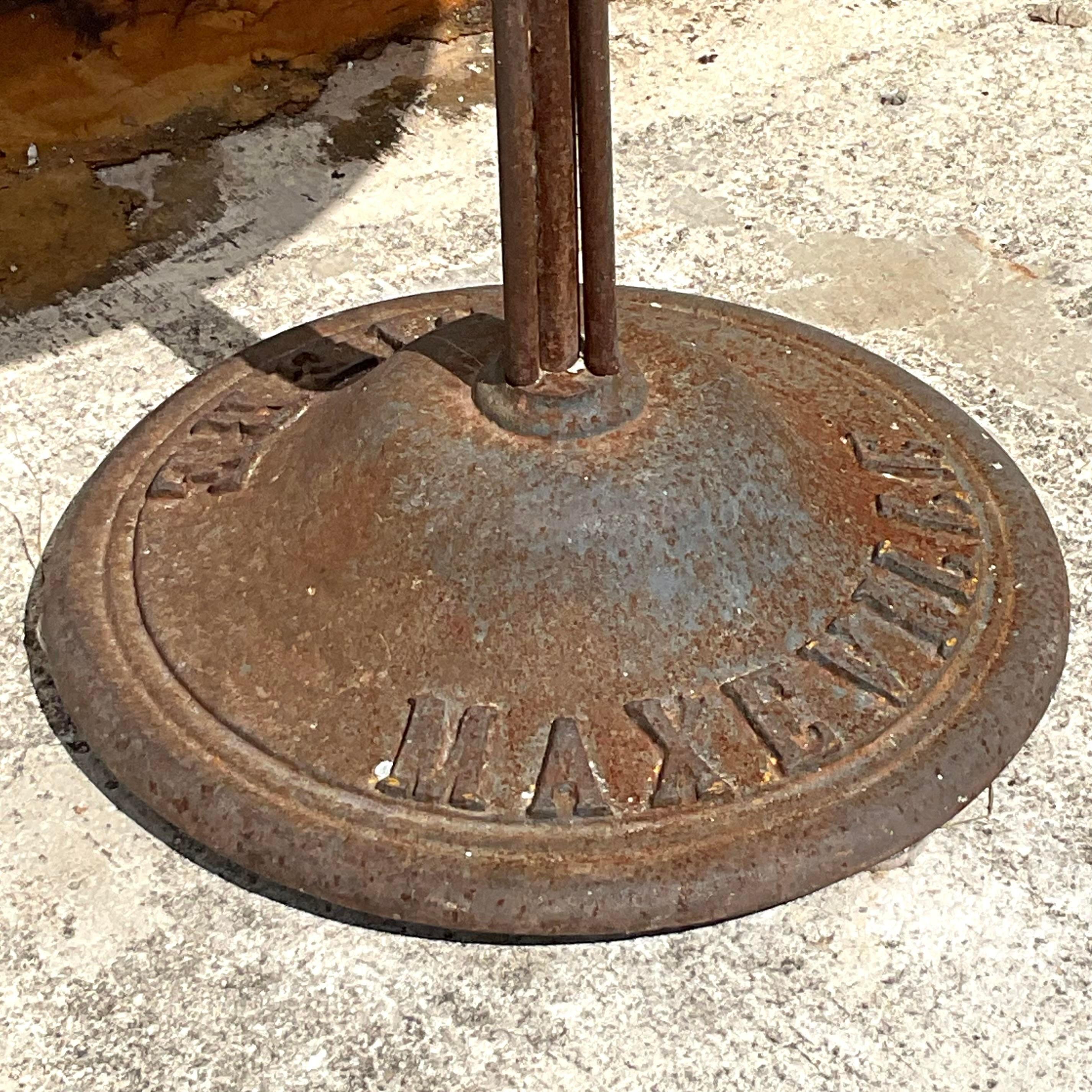 Vintage Boho French Metal Bistro Table For Sale 2