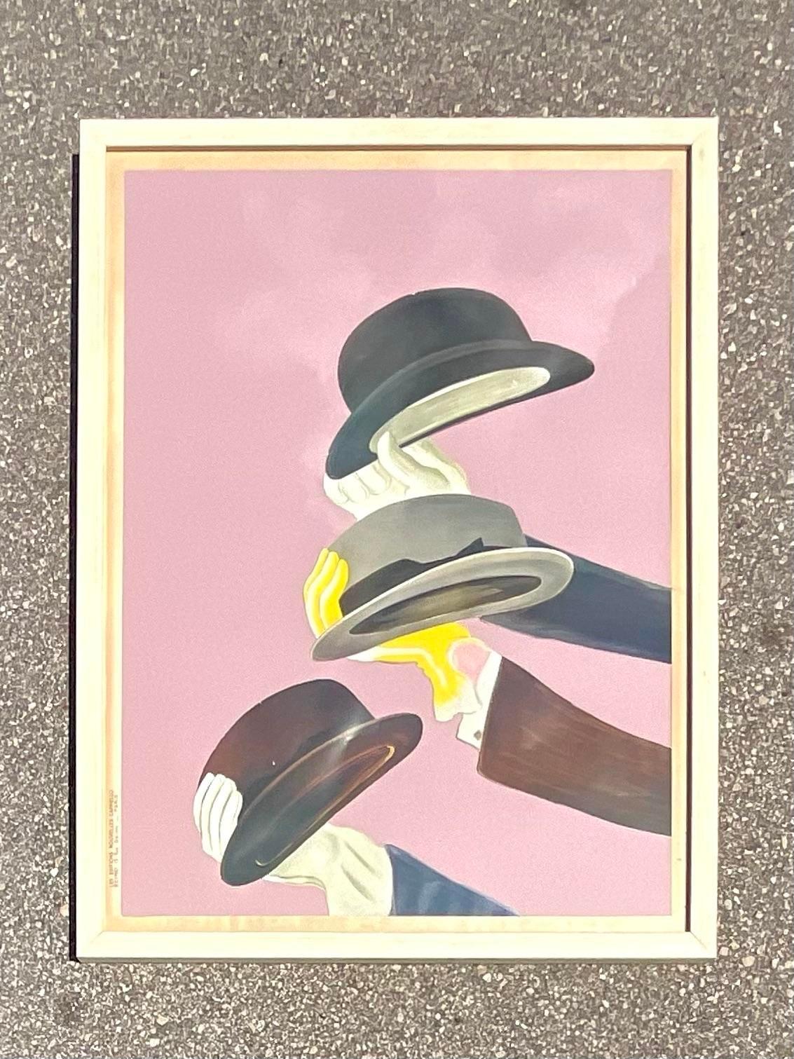 Vintage Boho French Mossant Advertising Poster Cutout In Good Condition For Sale In west palm beach, FL