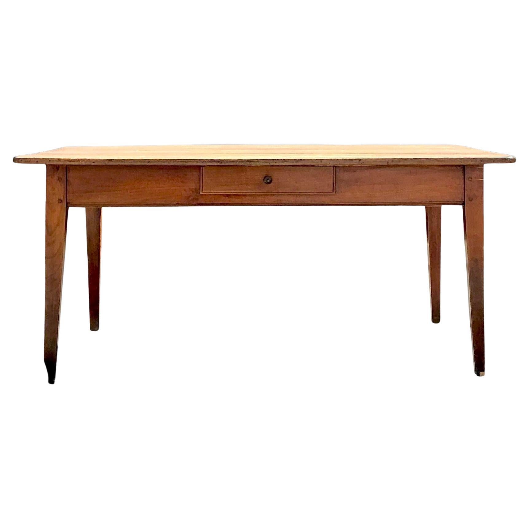 Tavolo da fattoria in legno francese vintage Boho