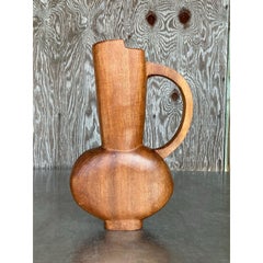 Vintage Boho French Wooden Vase