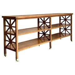 Vintage Boho Fret Work Console Table