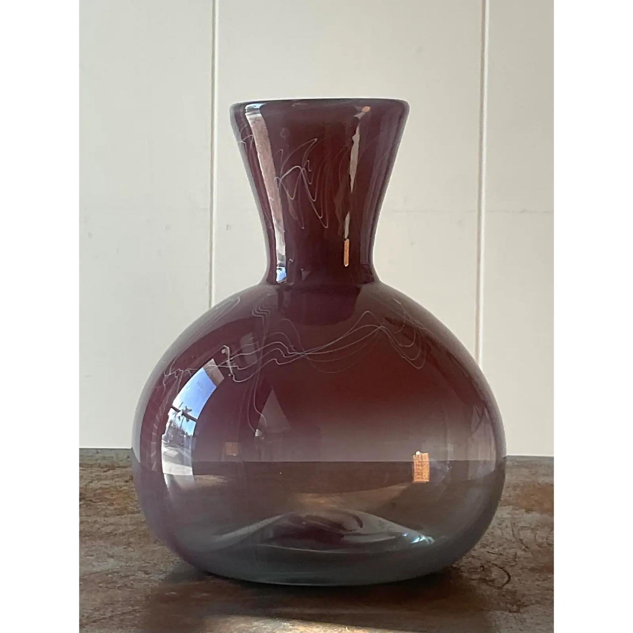 Bohème Vase Boho vintage en verre fusionné en vente