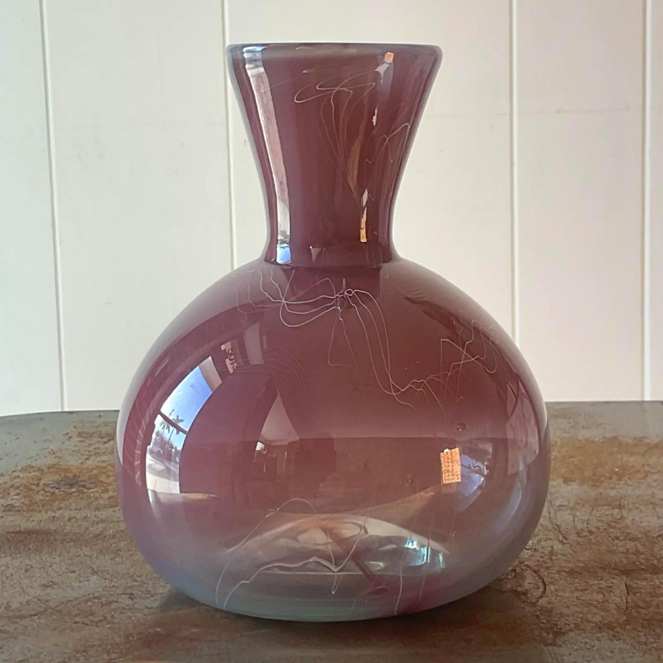 Verre Vase Boho vintage en verre fusionné en vente