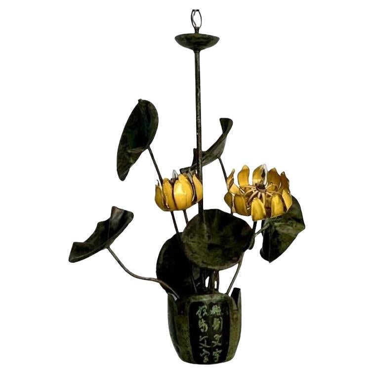Vintage Boho Garland Faulkner Botanical Chandelier For Sale