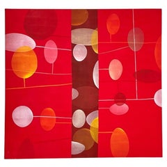 Pittura ad olio astratta geometrica vintage Boho su tela