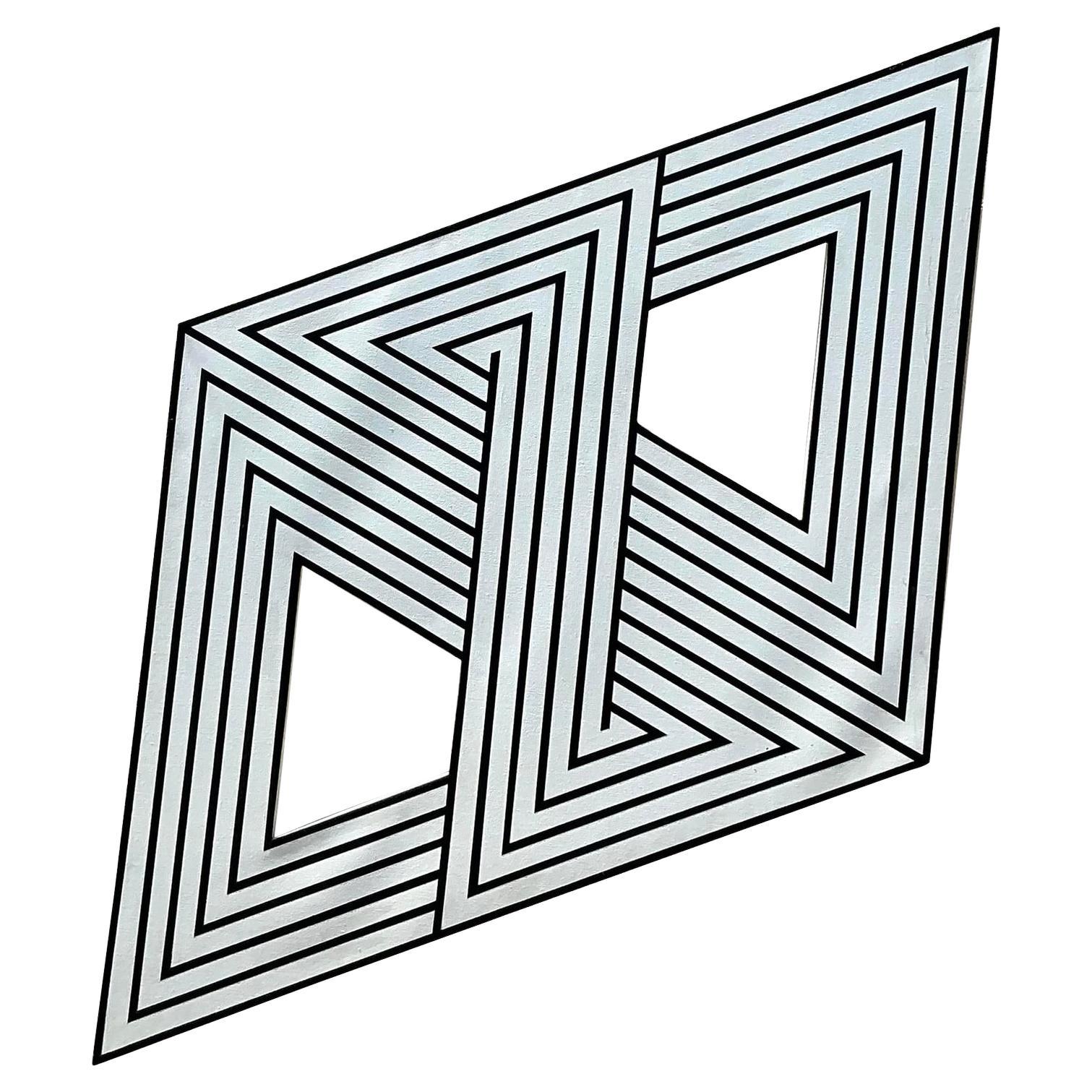 Vintage Boho Geometrisch Abstrakt auf Leinwand im Angebot