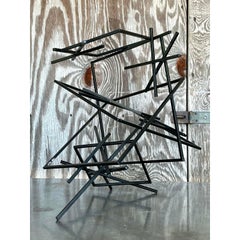 Escultura abstracta geométrica boho vintage