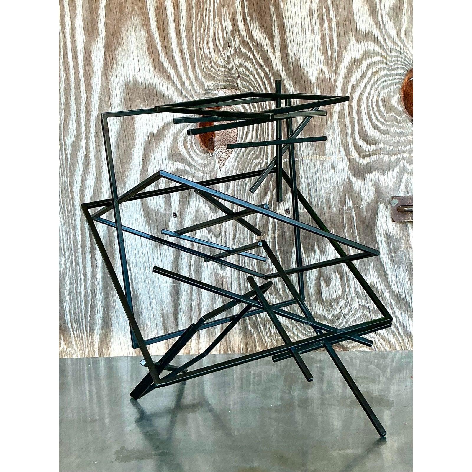 Brutalismo Scultura astratta geometrica vintage Boho in vendita