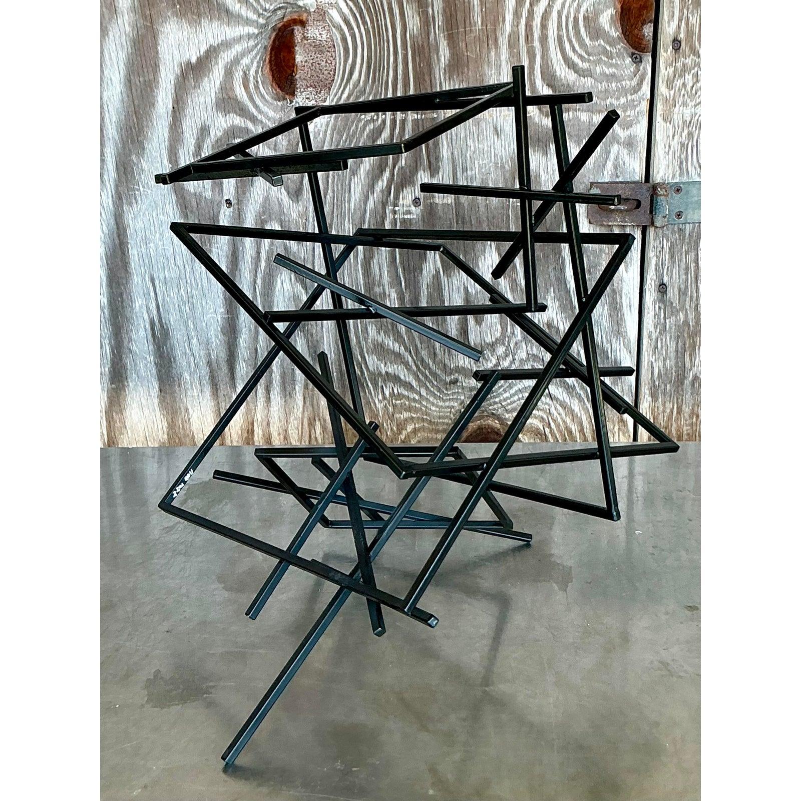 Metallo Scultura astratta geometrica vintage Boho in vendita