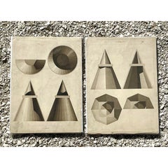 Vintage Boho Geometric Sphere Engravings - Set of 2