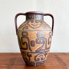 Brocca di terracotta geometrica vintage Boho