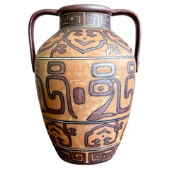 Vintage Boho Geometrische Terrakotta Krug