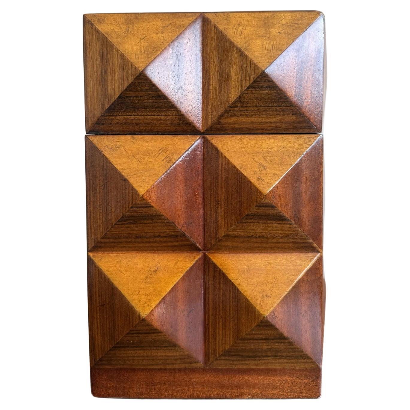 Vintage Boho Geometrische hölzerne Keepsake Box