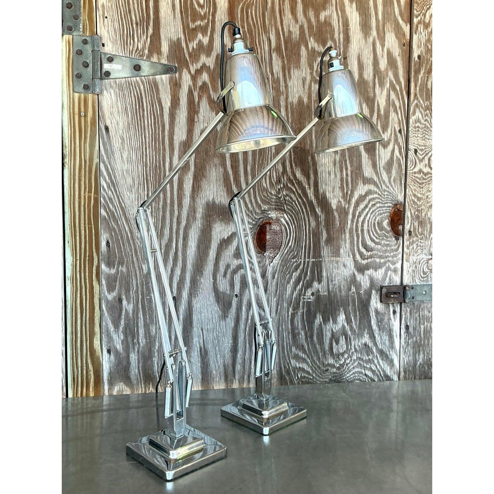 Lampes à col d'oie chromées vintage Boho George Carwardine pour Herbert Terry en vente 1