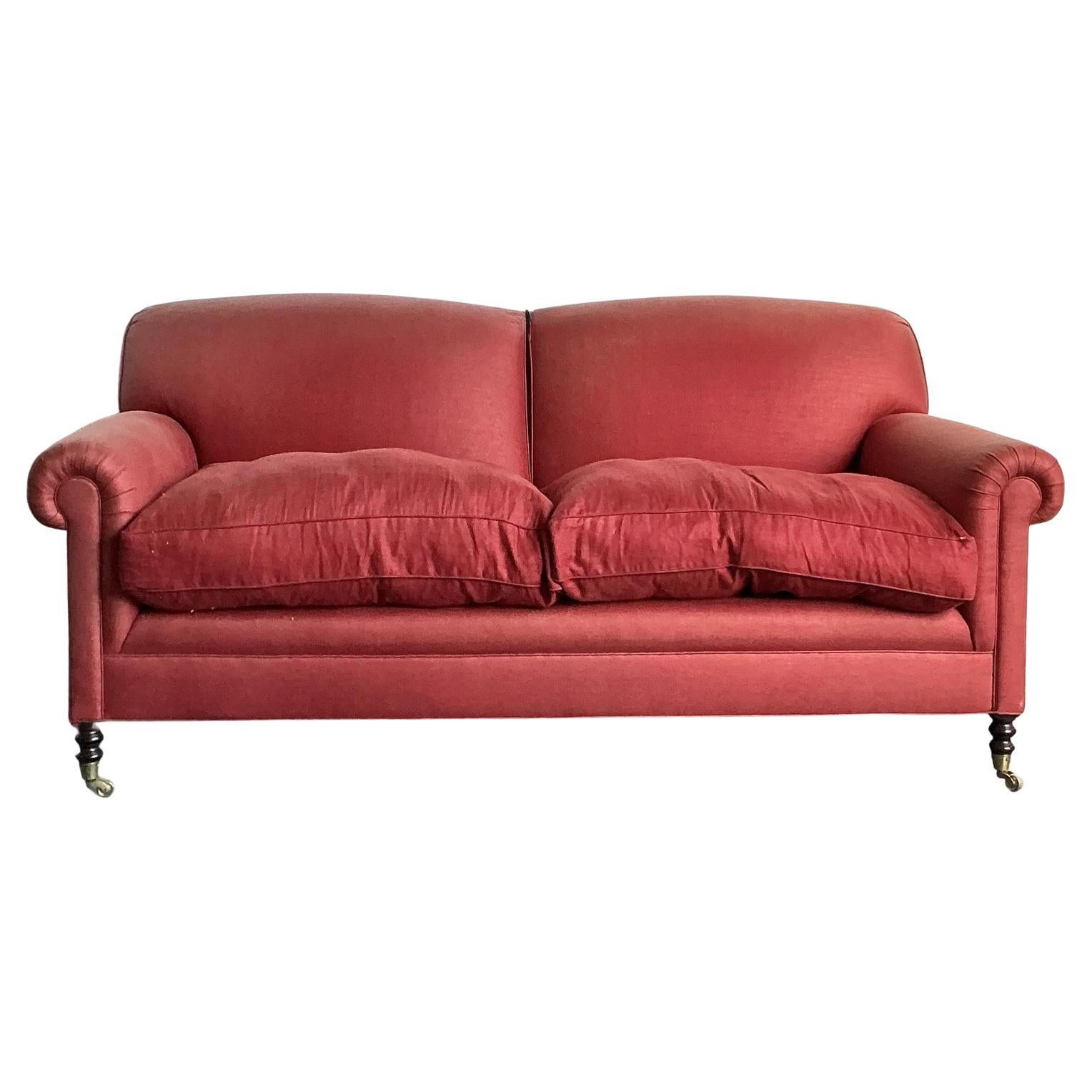 Vintage Boho George Smith Roll Arm Sofa For Sale