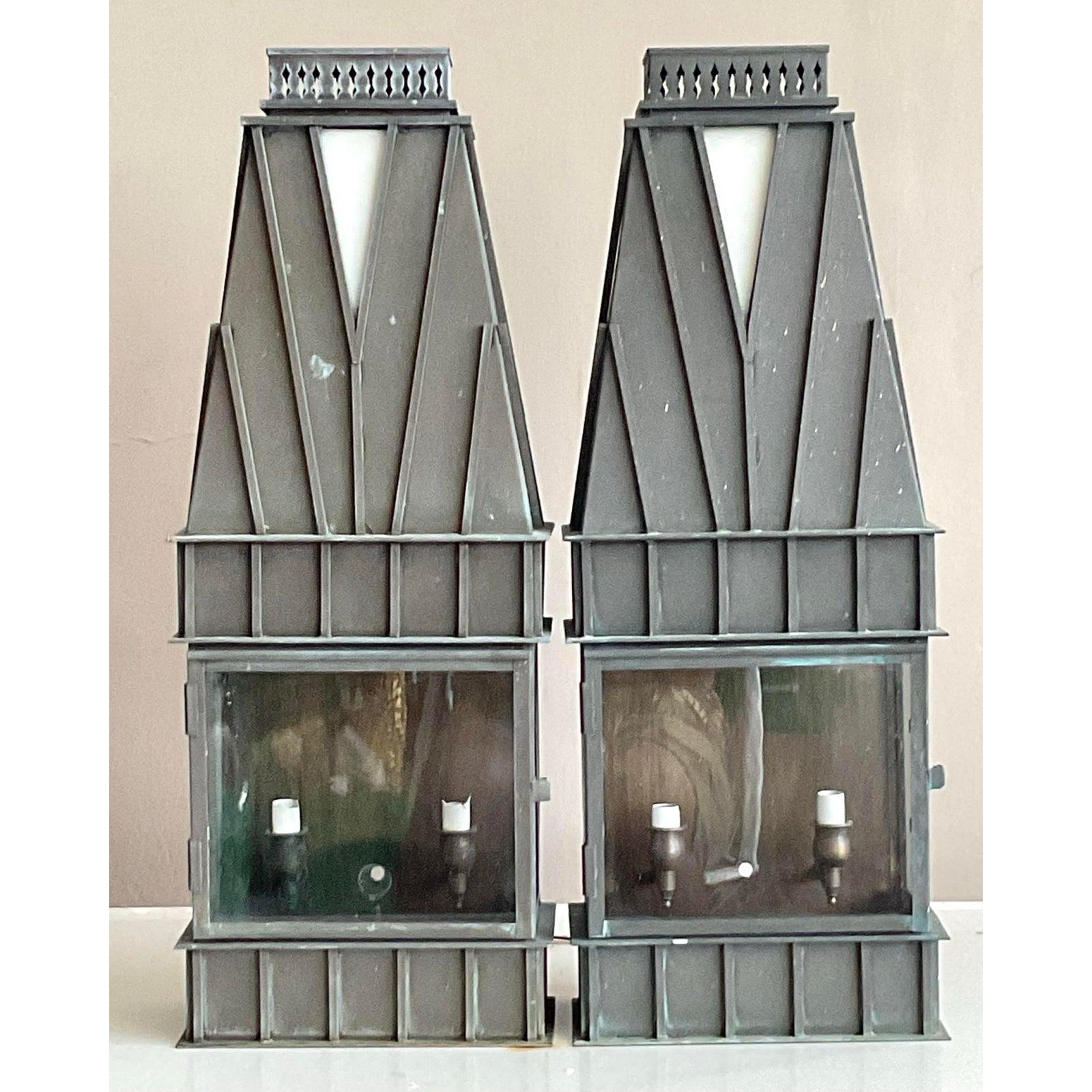 Paire d'appliques Vintage Boho Georgian Art Lighting - A Pair en vente 4