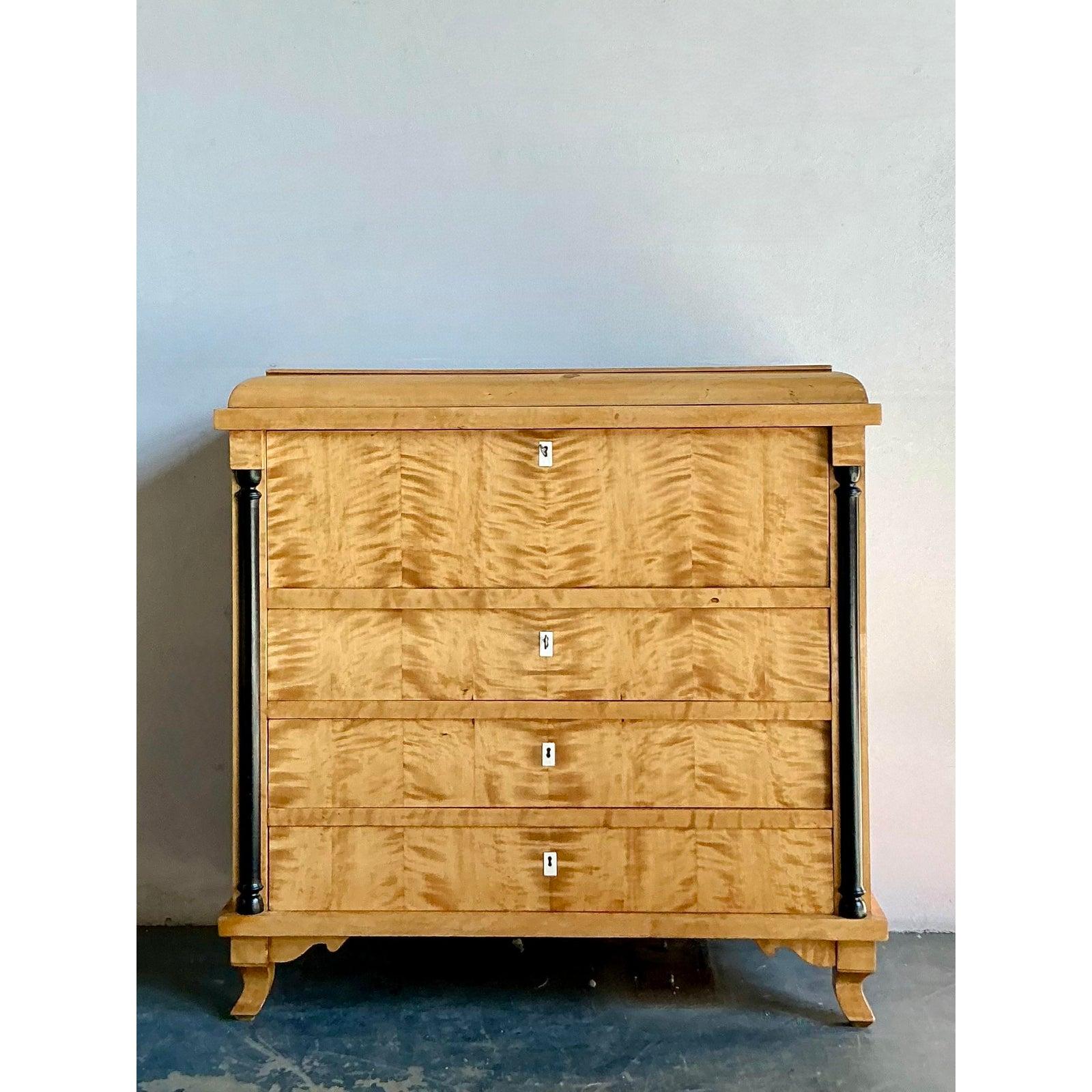 Vintage Boho Deutscher Biedermeier-Schreibtisch im Angebot 2