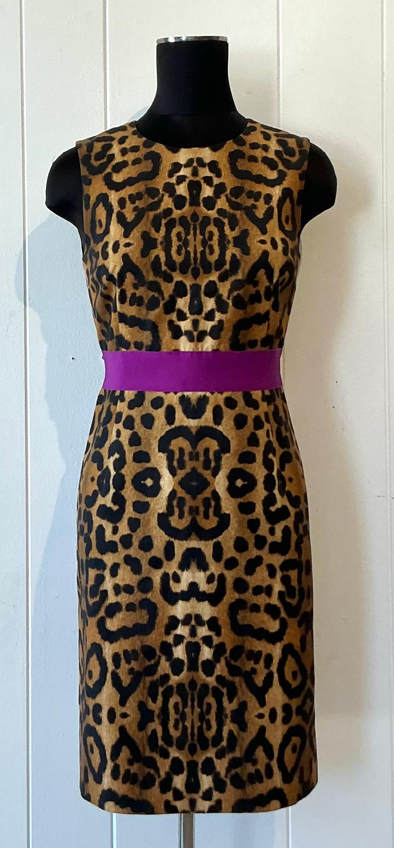 Black Vintage Boho Giambattista Leopard Dress For Sale