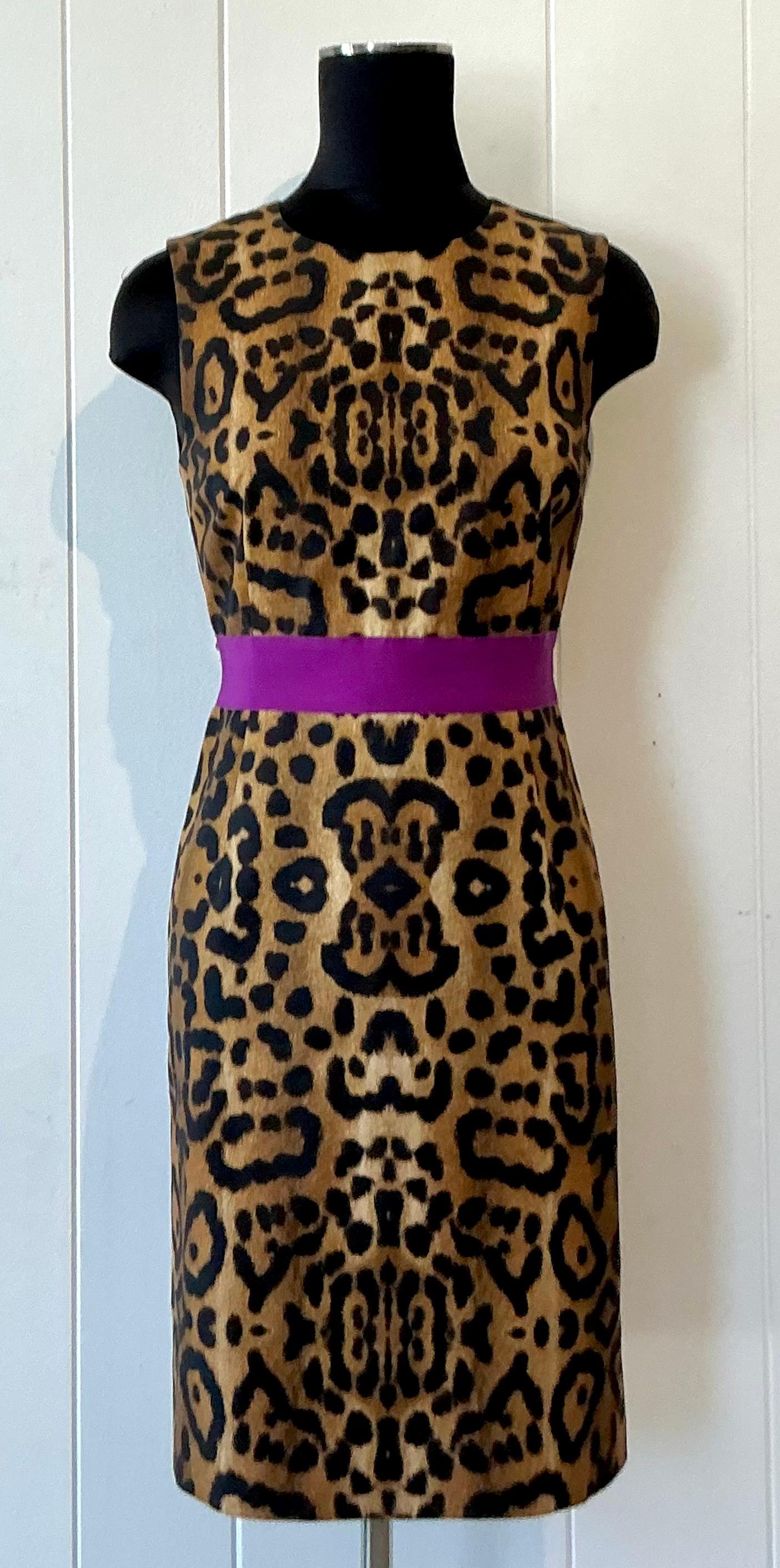 Vintage Boho Giambattista Leopard Dress In Good Condition For Sale In West Palm Beach, FL