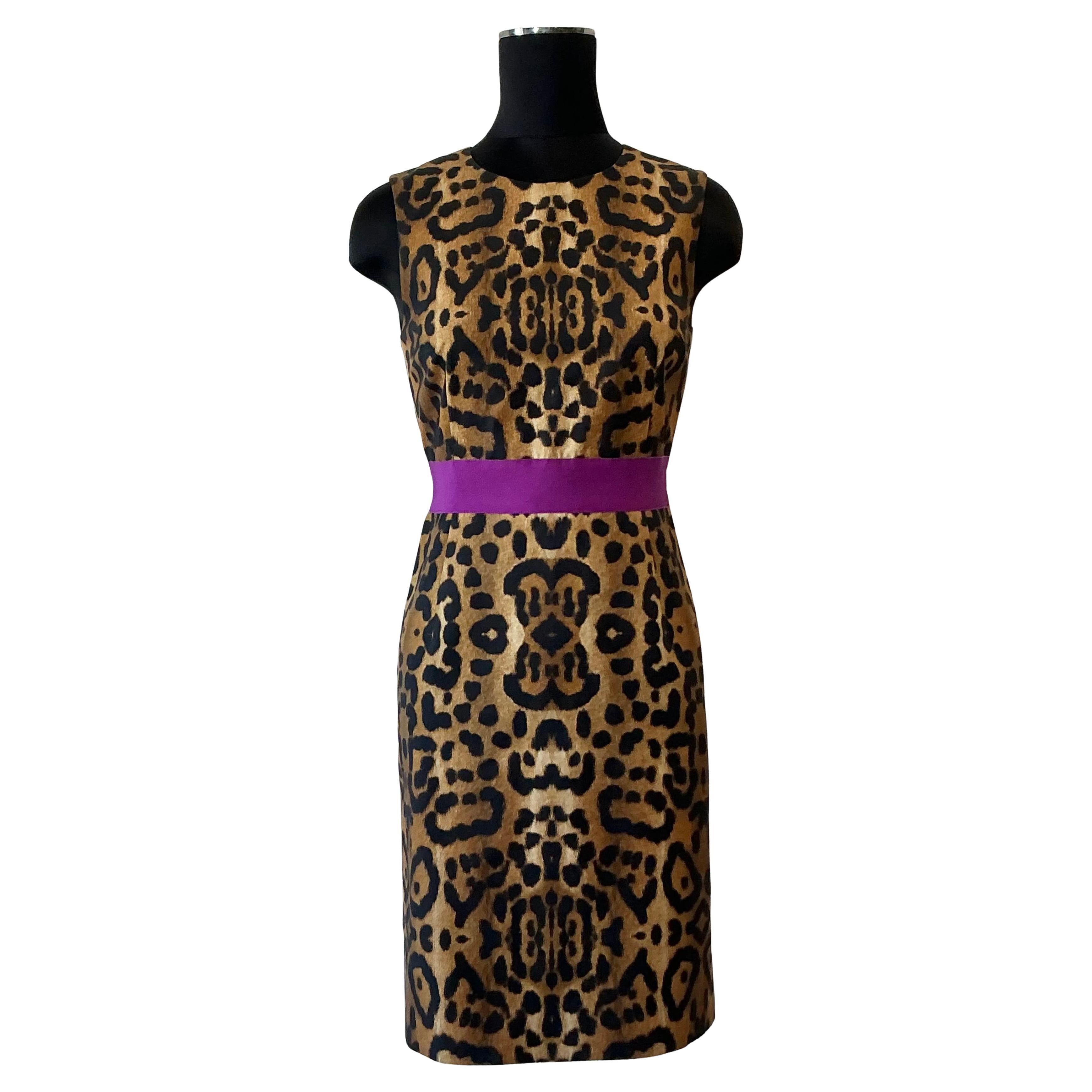 Vintage Boho Giambattista Leopard Dress For Sale