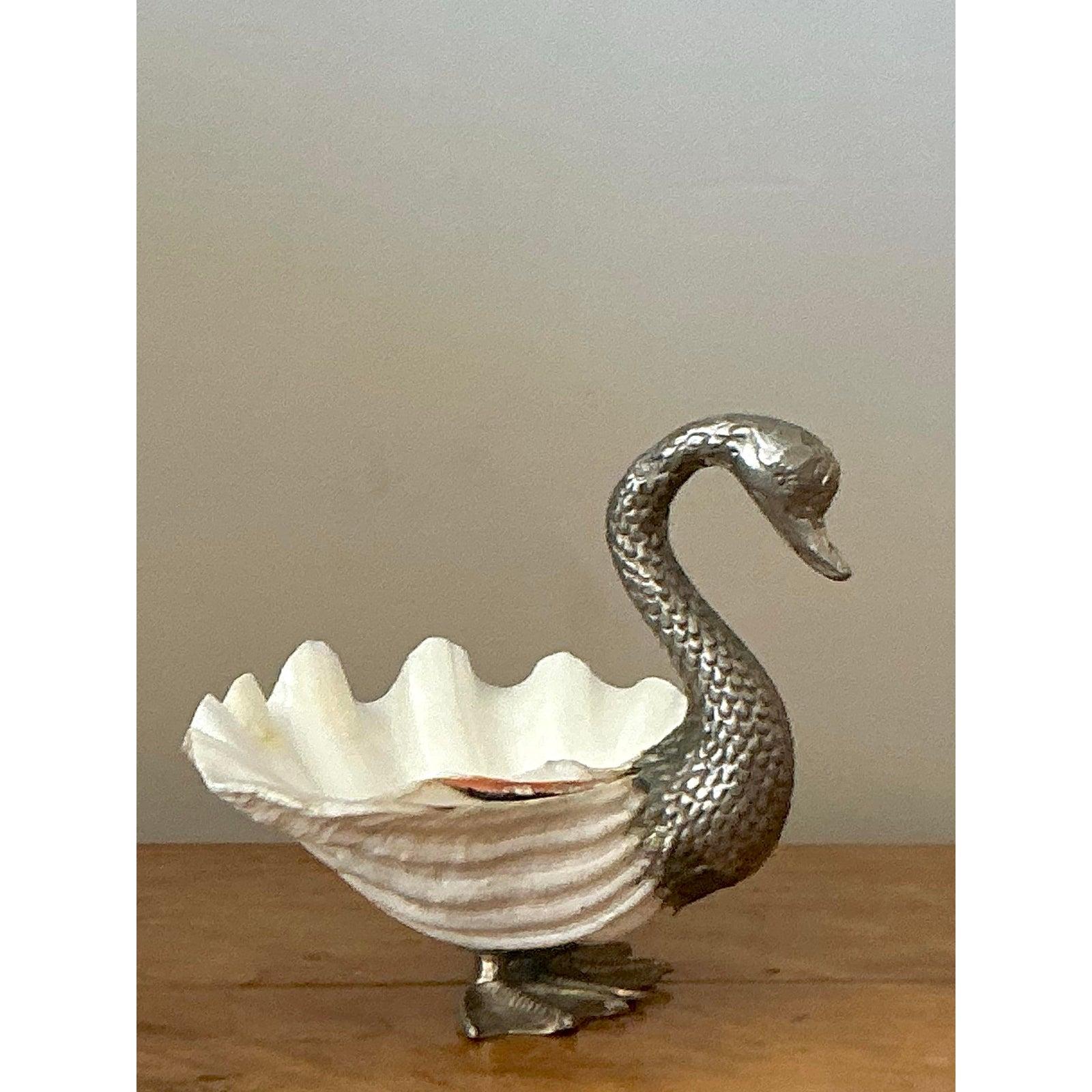 Italiano Ciotola gigante Boho con conchiglia di cigno dopo Gabriella Binazzi in vendita
