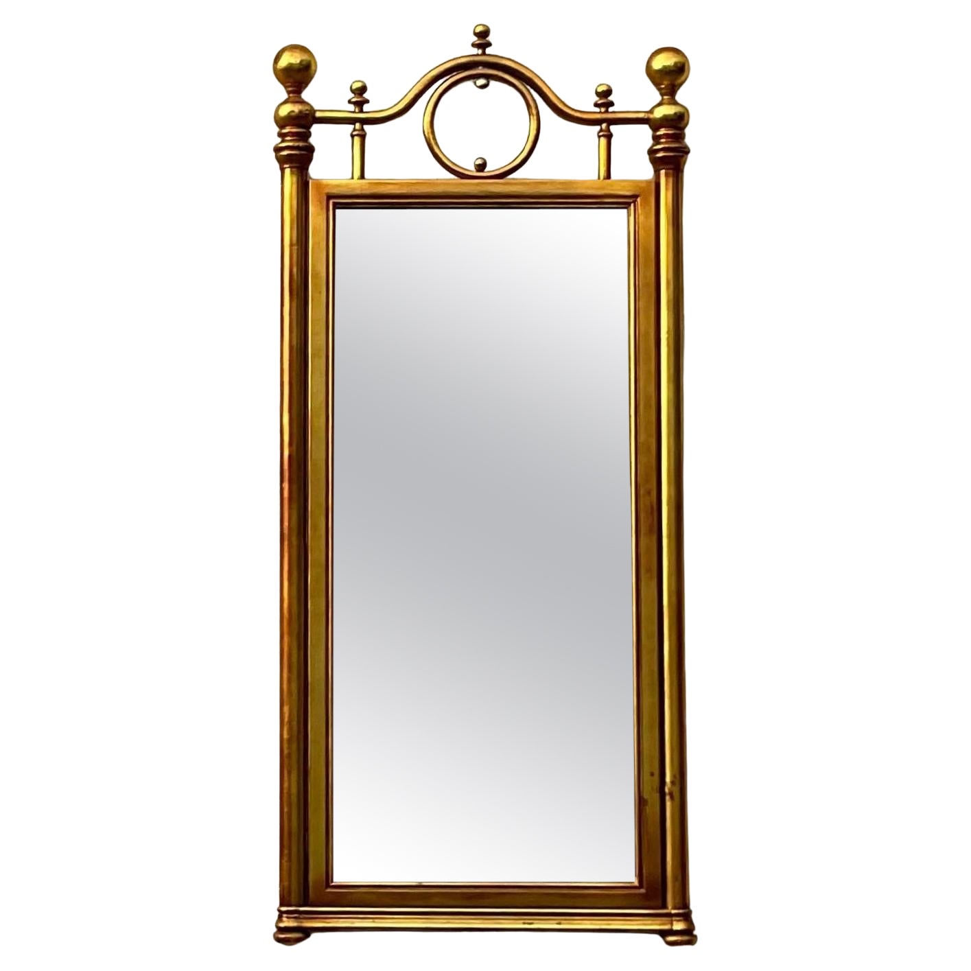 Vintage Boho Vergoldete Kanonenkugel Spiegel im Angebot