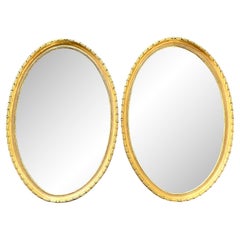 Vintage Boho Gilt Laurel Leaf Oval Mirror - A Pair Vintage Boho Gilt Laurel Leaf Oval Mirror - A Pair