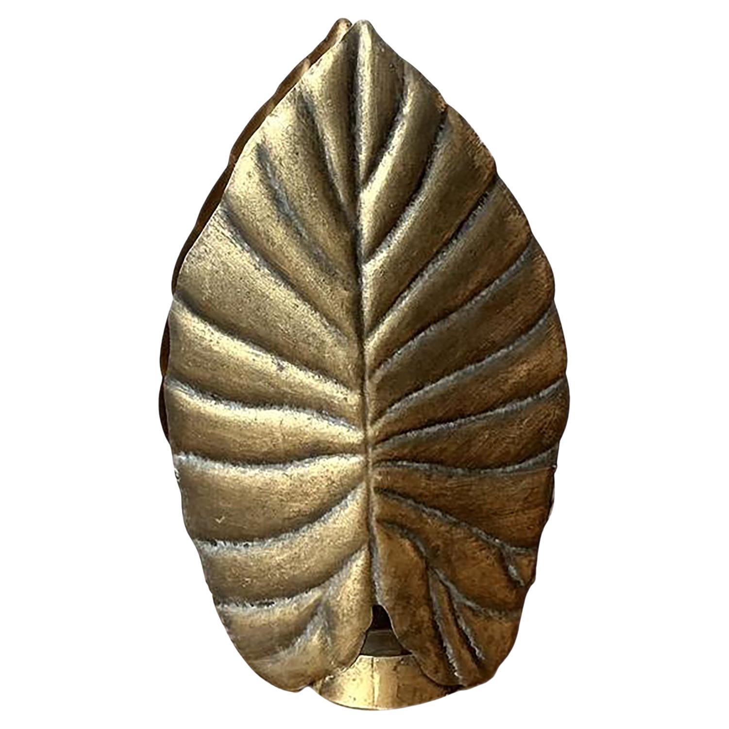 Vintage Boho Gilt Leaf Lantern For Sale