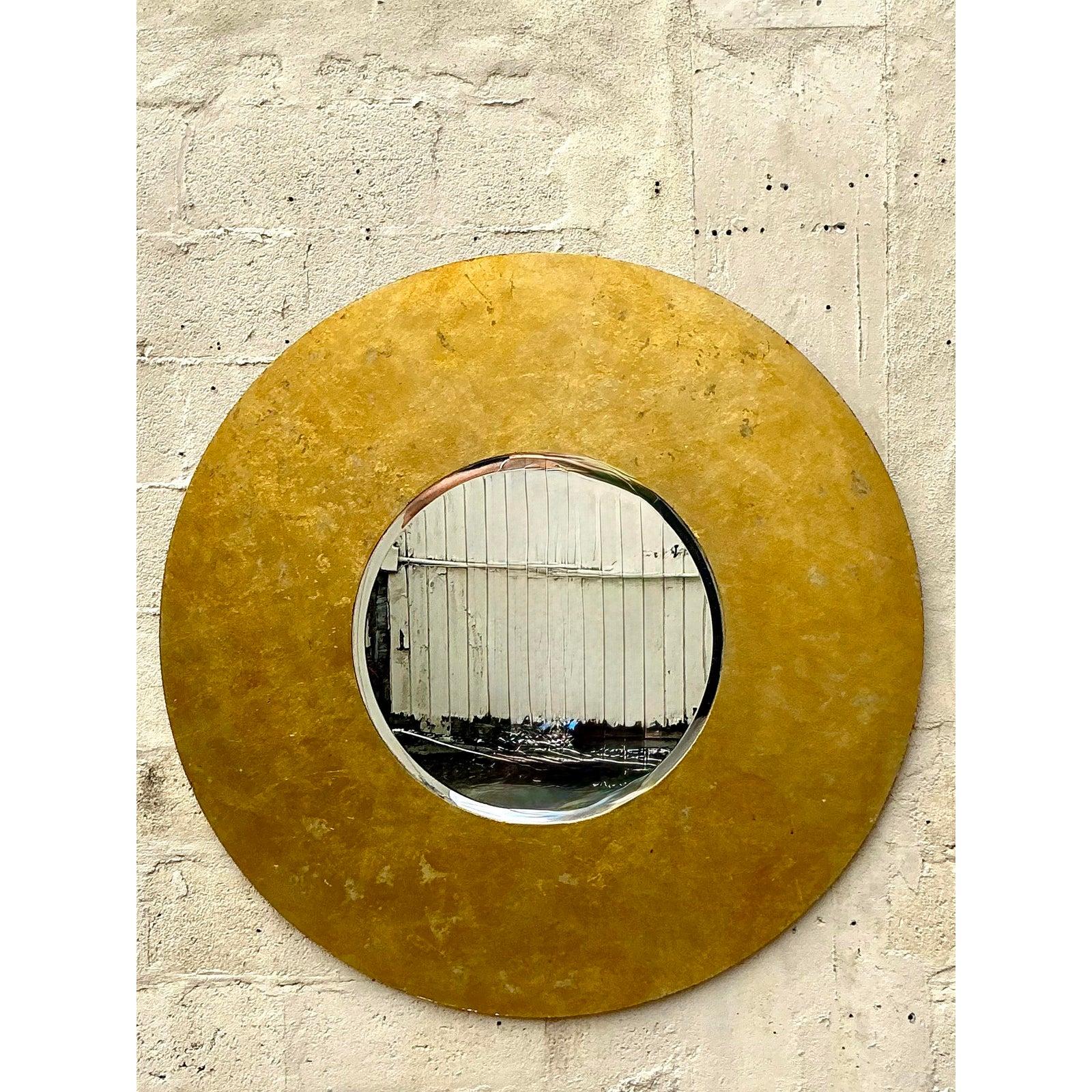 Miroir vintage boho doré en vente 4