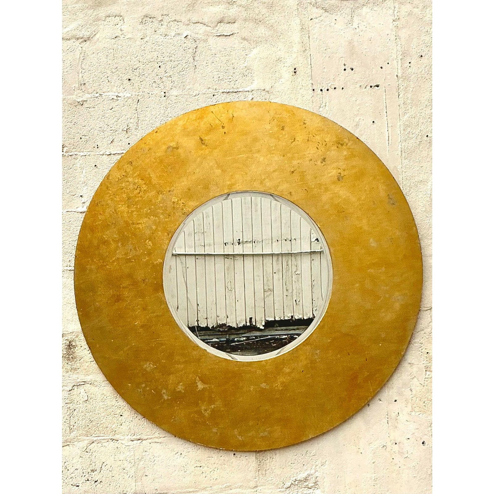 Américain Miroir vintage boho doré en vente