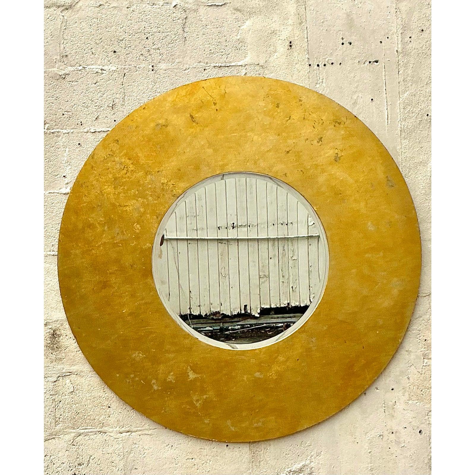 Miroir vintage boho doré Bon état - En vente à west palm beach, FL
