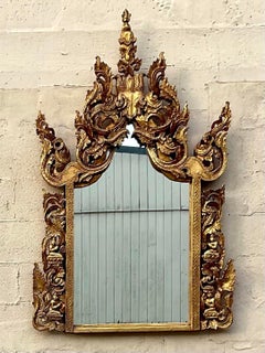 Vintage Boho Gilt Temple Mirror