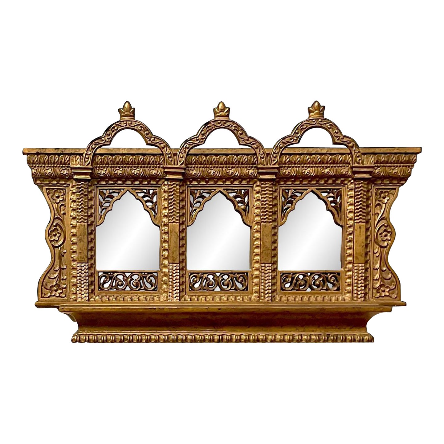 Espejo de pared Vintage Boho Templo Dorado