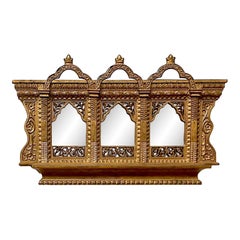 Espejo de pared Vintage Boho Templo Dorado