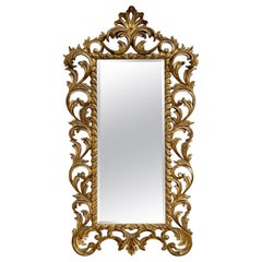 Vintage Boho Gilt Tipped Carved Wood Mirror