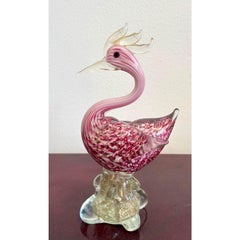 Vintage Boho Glass Bird Sculpture After Murano