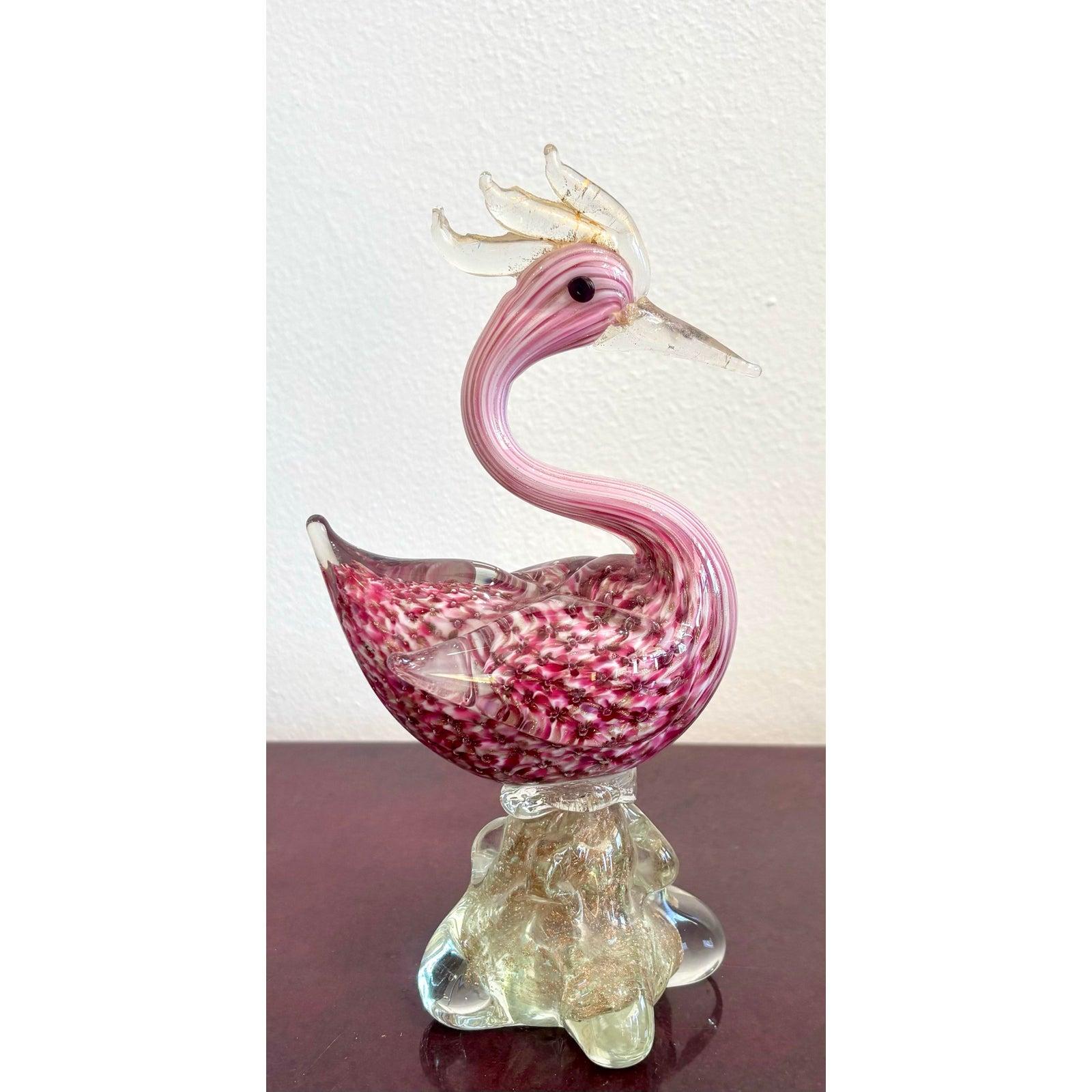 Americano Scultura di uccello in vetro boho vintage di Murano in vendita