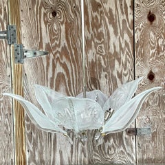 Vintage Boho Glass Calla Lily Chandelier After Murano