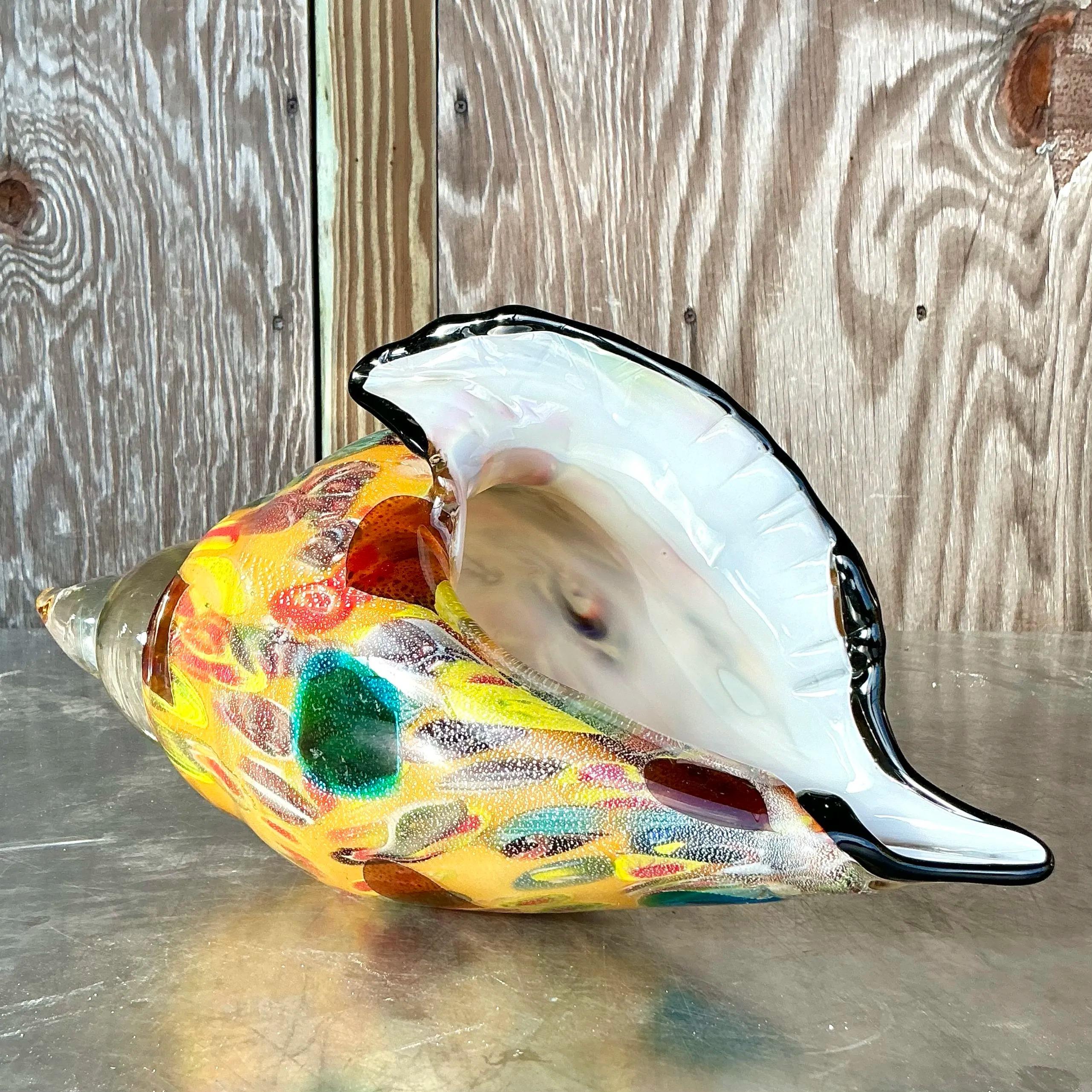 Vetro di Murano Conchiglia di conchiglia in vetro boho vintage di Murano in vendita